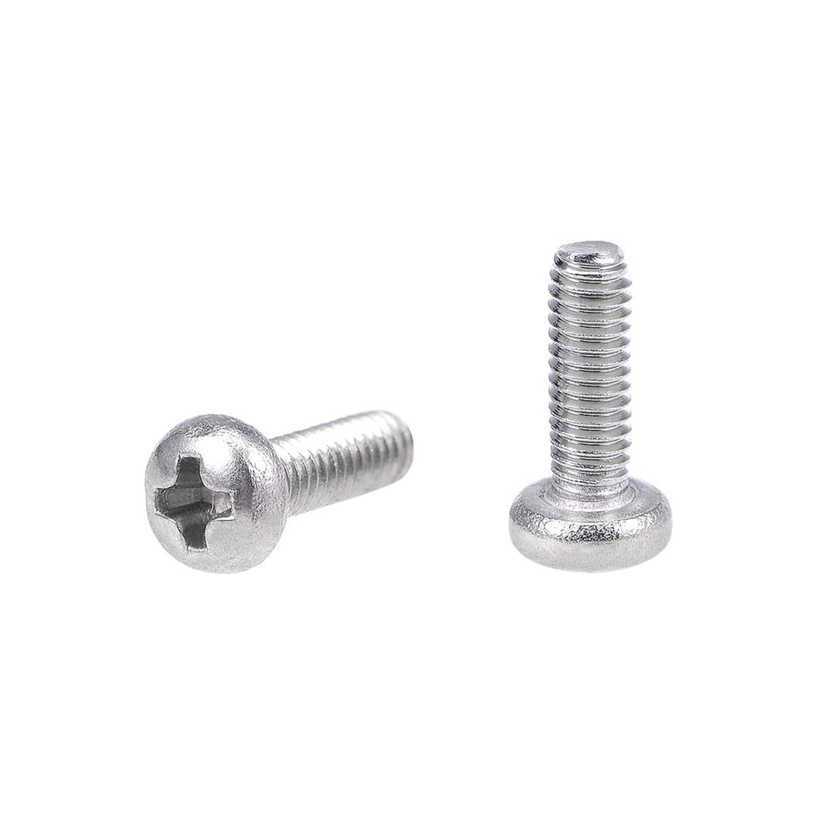 MACHSWON M2.5x8mm Machine Screws Pan Phillips Cross Head Screw 304 Stainless Steel Round Head Cross Screw Fasteners Bolts 100Pcs