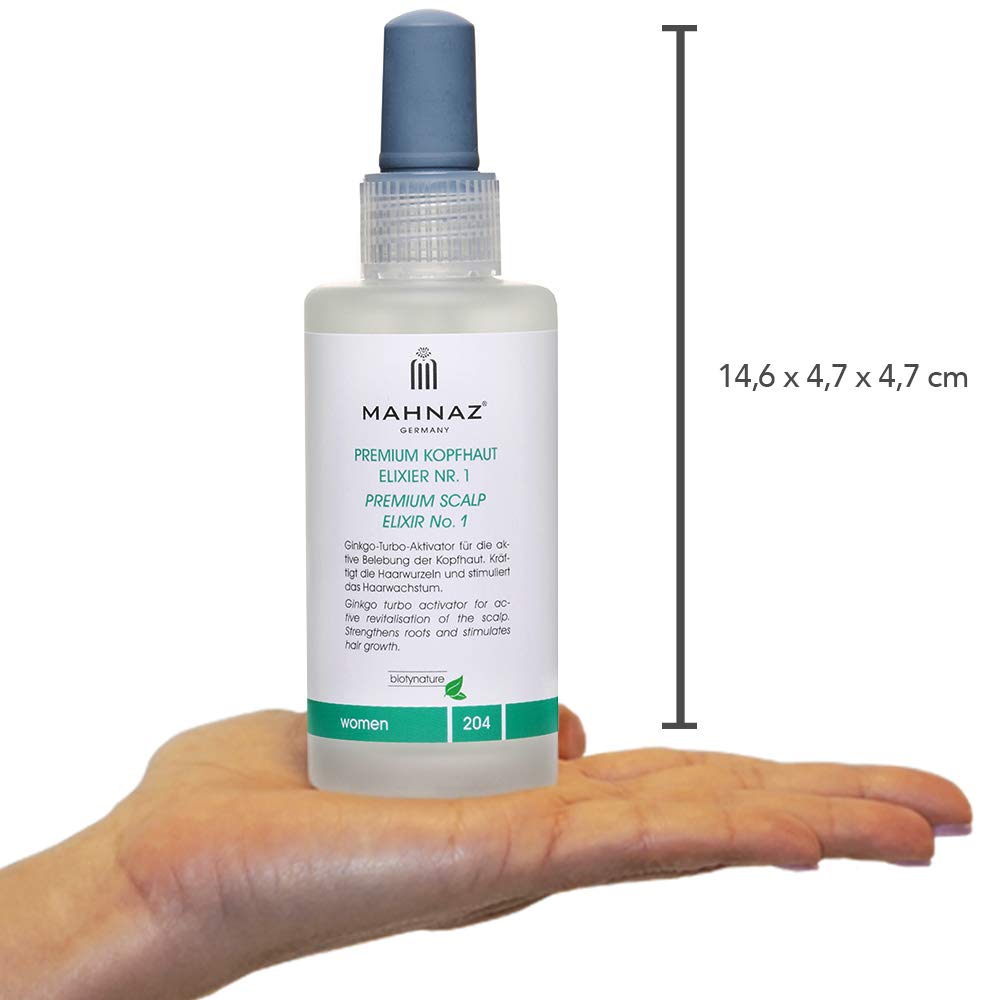 MAHNAZ® for Woman, Premium Kopfhaut Elixier Nr.1, Haarausfall* vorbeugen, Haarwachstum anregen, Veganes Haarserum, 2-Monats-Flasche, 100 ml