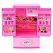 Frigo da cucina artificiale Frigo rosa Mini Frigo per bambini con mamma Gioca a giochi per bambini e cassetti Gioco educativo giocattolo per bambini