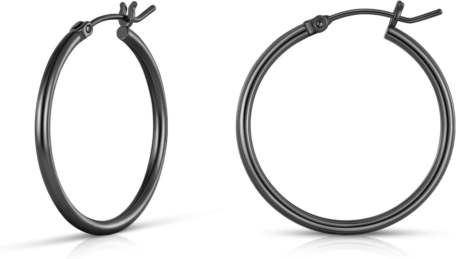 Gacimy Gold Hoop Earrings for Women 14K Real Gold Plated Hoops with 925 Sterling Silver Post