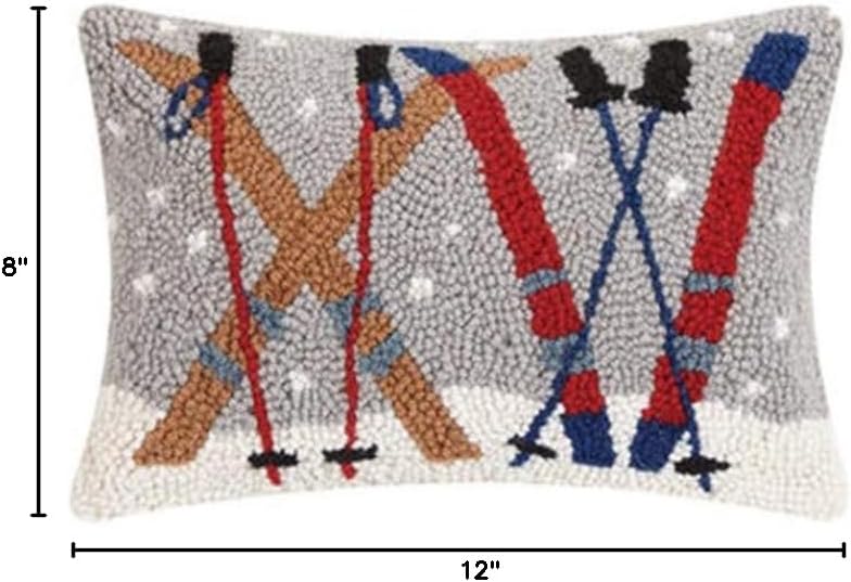 Peking Handicraft 31TG872C12OB Ski Set Hook Pillow, 12-inch Length