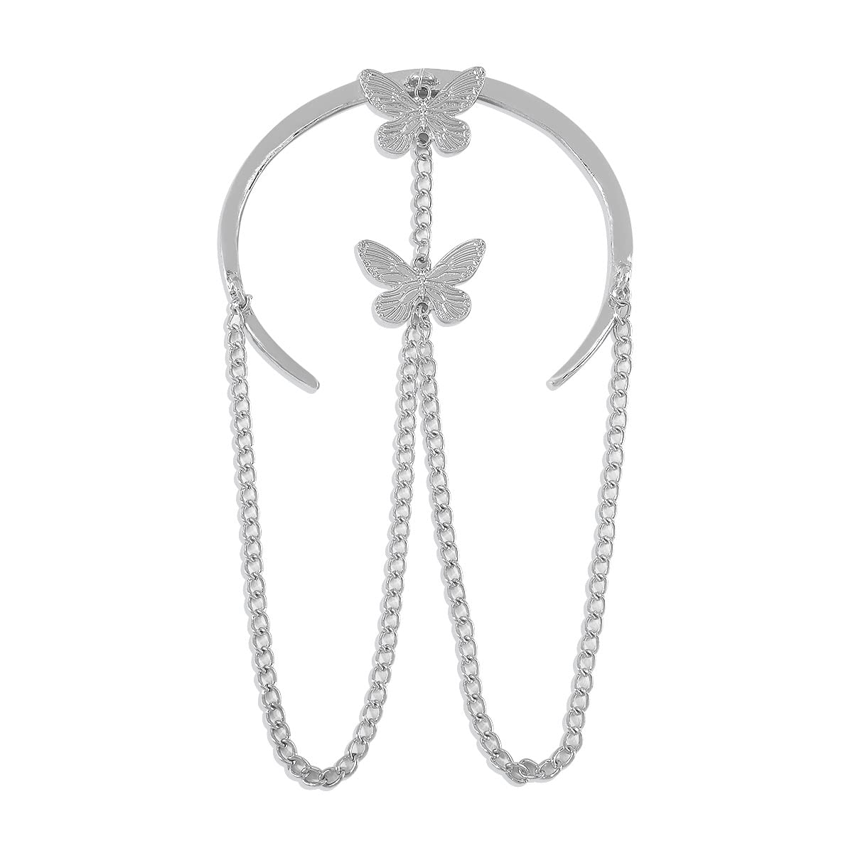NKFOOPDU Brazalete de brazo superior para mujer, minimalista, de metal, pulsera de brazo abierto, color plateado y dorado, ajustable, brazalete envolvente