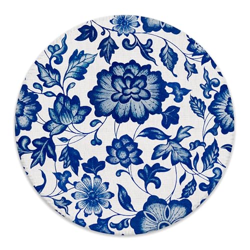 Tapis de souris travail Chinoiserie bleu et blanc 20 cm pour ordinateur portable