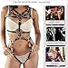 Women Full Body Strappy Chest Harness Cage Faux Leather Bondage Body Adjustable Belt Sexy Punk Strapless Strap Gothic Lingerie Garter Belts for Rave Party