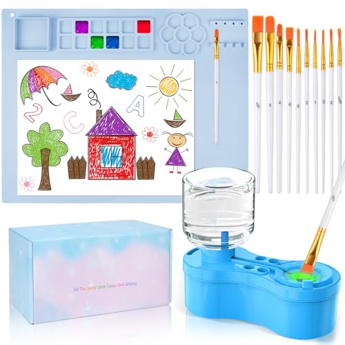 Painting Station, Silicone Painting Mat and Paint Brush Cleaner, 20