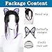 Aqnhec Shinobu Cosplay Wig with Butterfly Clips Cosplay Wig with Ponytail Anime Wig with Wig Cap for Theme Party, Cosplay Show，Halloween(Black & Purple)