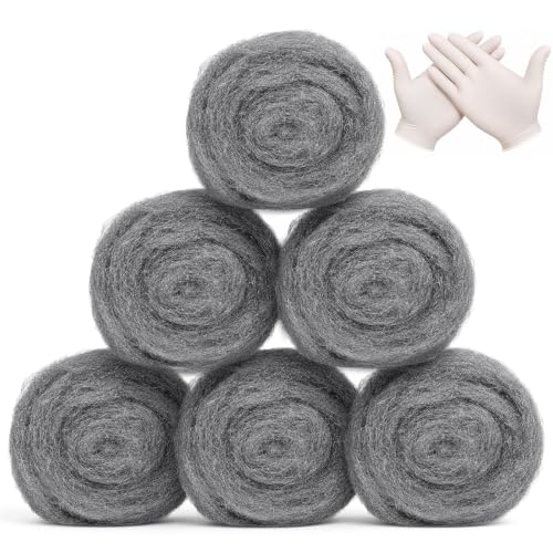 Wire Wool Mice, 6 Pack Steel Wool Mice Rat Blocker Repellent with Gloves