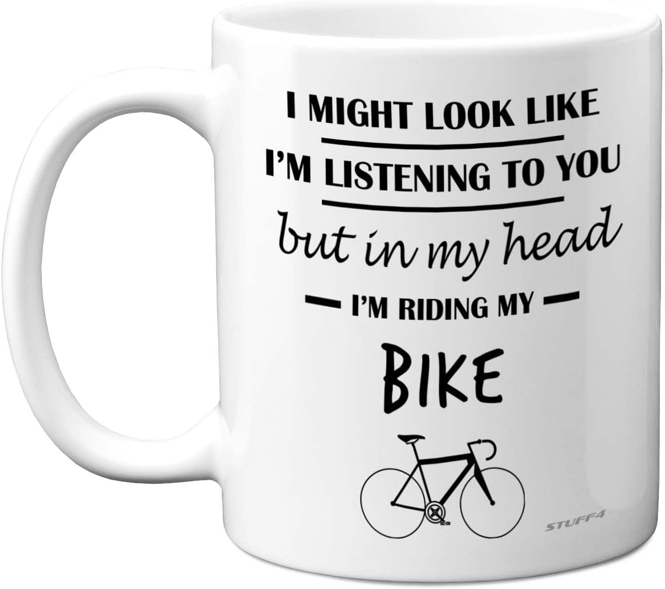 Cycling Gifts for Men Women - in My Head I'm Riding My Bike - Funny Gifts for Cyclists, Biker Mens Mountain Bike 11oz Ceramic Dishwasher Safe Premium Mugs Cup