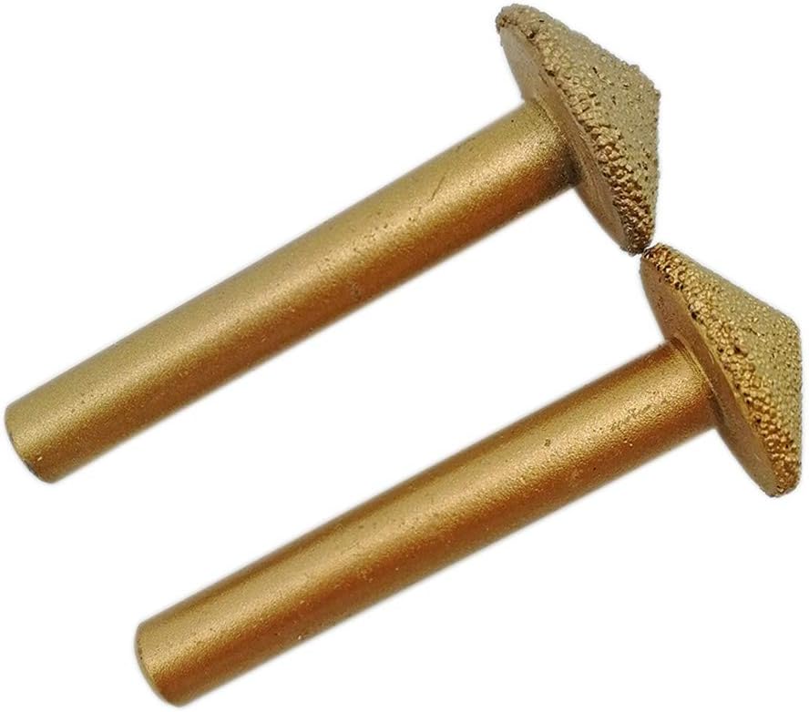 SHDIATOOL CNC Diamond Engraving Bits 60 Degree Shank 8mm 3D Stone Vaccum Brazed Carving Tools Pack of 2