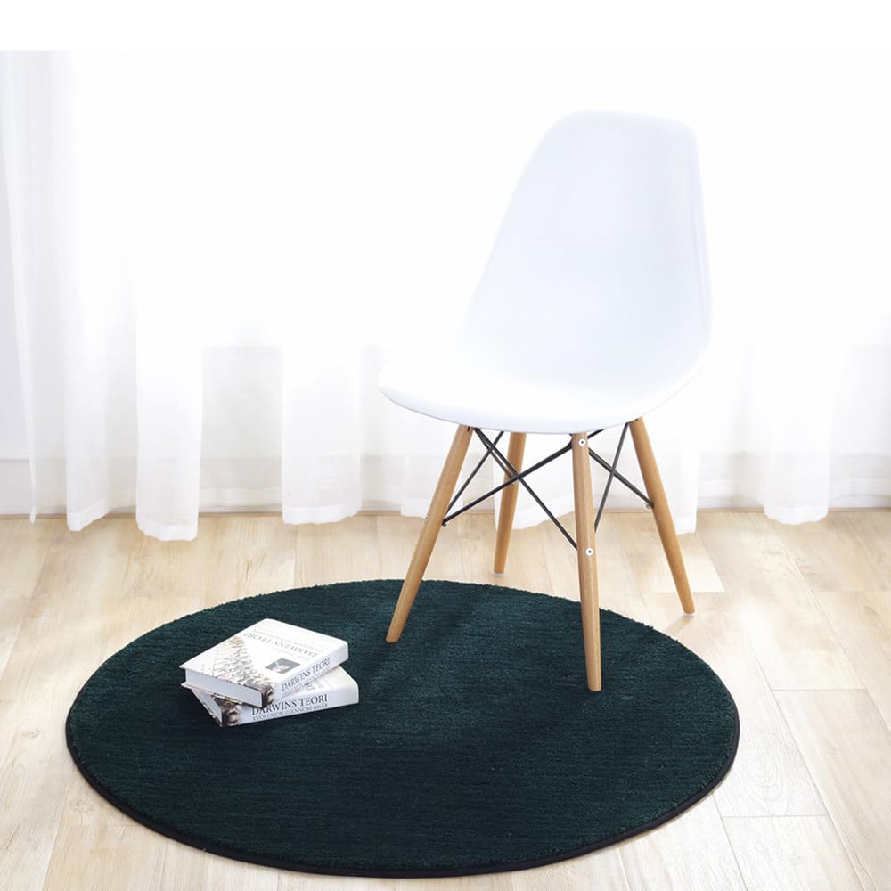 Tapis de salon rond en peluche douce 100x100 cm pour chambre moderne