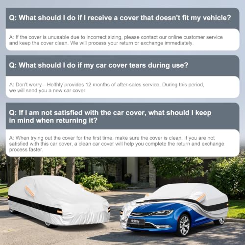 Image of 10 Layers Sedan Car Cover Custom Fit for Chrysler 200(2010-2018), Waterproof All Weather for Automobiles, Outdoor Full Cover Sun Dust Rain Protection with Cotton. Silver