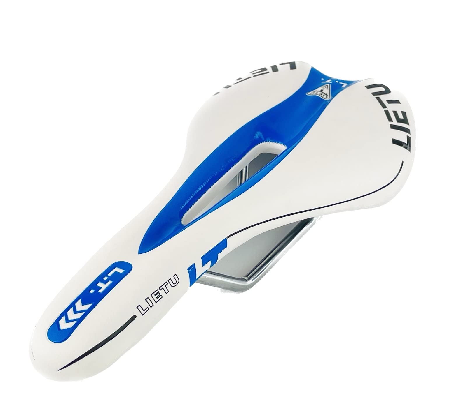 Hallenwerk WEIß/BLAU Gel Fahrradsitz Fahrradsattel Fahrrad Bike Sattel Radsattel Mountainbike Tourensattel MTB Atmungsaktiv Ergonomisch Sport & Freizeit