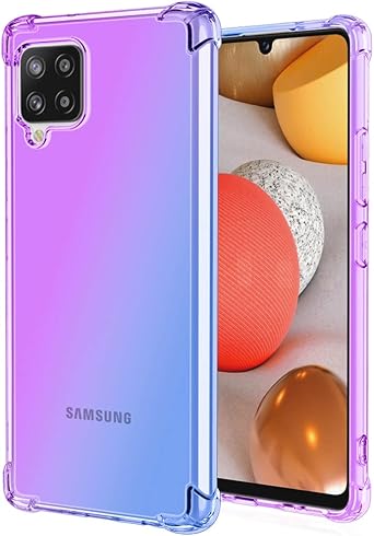 for Galaxy A42 5G Case,Samsung A42 5G Clear Cute Gradient Phone Case Slim Anti Scratch Flexible TPU Cover Shockproof Protective Case for Samsung Galaxy A42 5G Purple/Blue