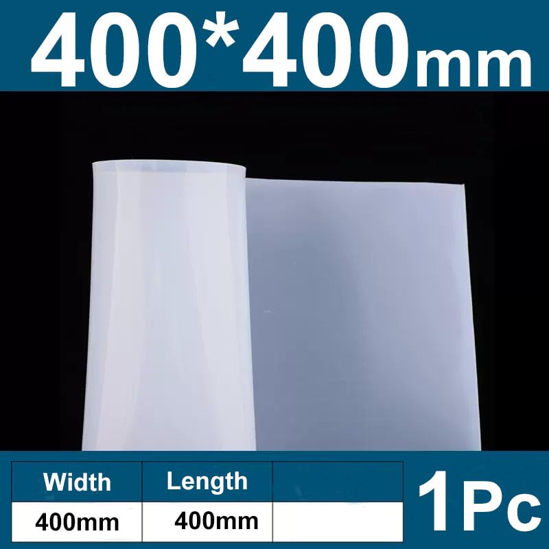 2 Stück durchscheinende Silikonkautschukplatten, 2 mm dick, flammhemmende Dichtungspads(400x400mm)
