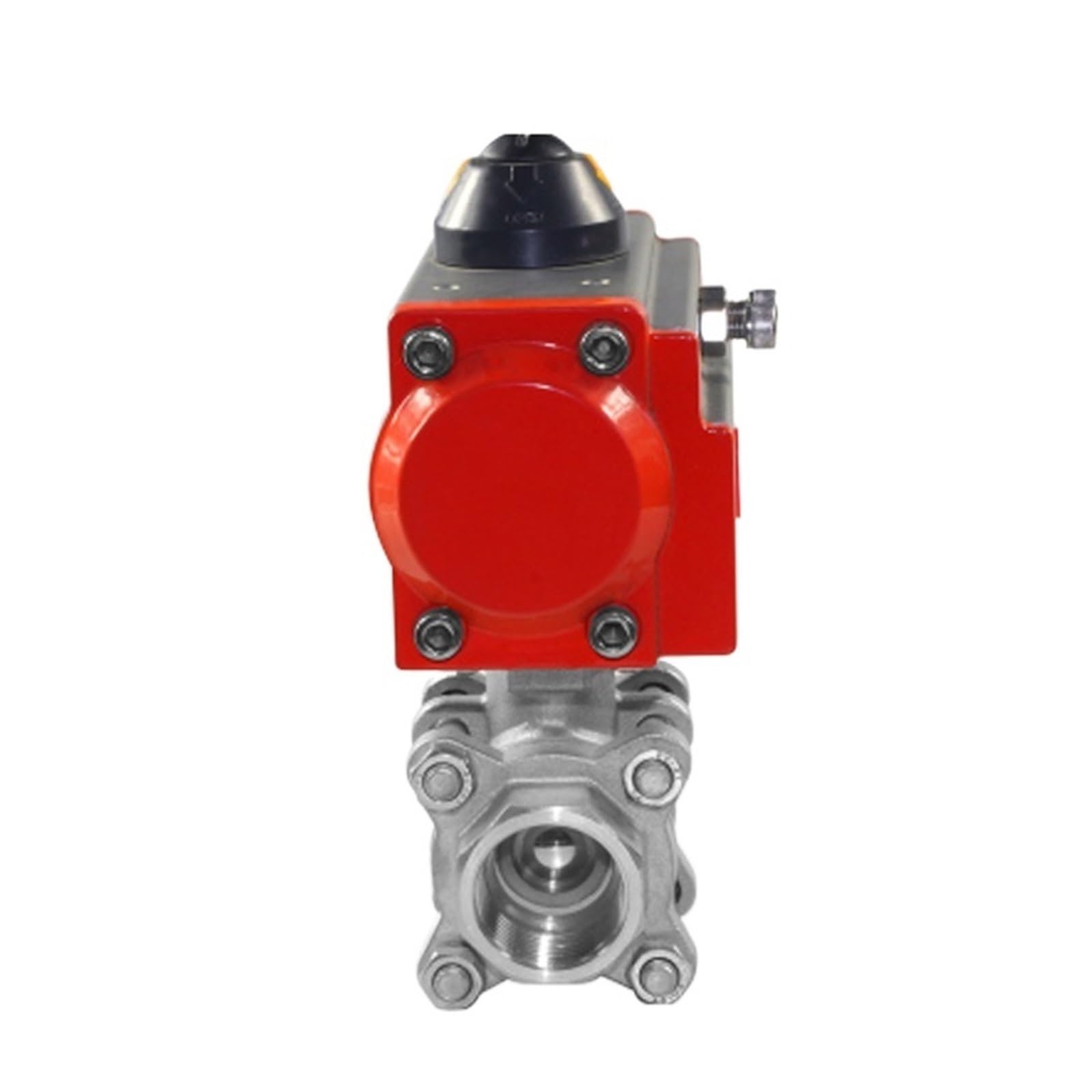 Valvola a sfera 1/4" 3/8" 1/2" 3/4" 1" a pneumatica a tre pezzi con piattaforma alta Cilindro a doppio effetto in acciaio inossidabile 304 Zuverlässige Arbeitsweise(3/4")