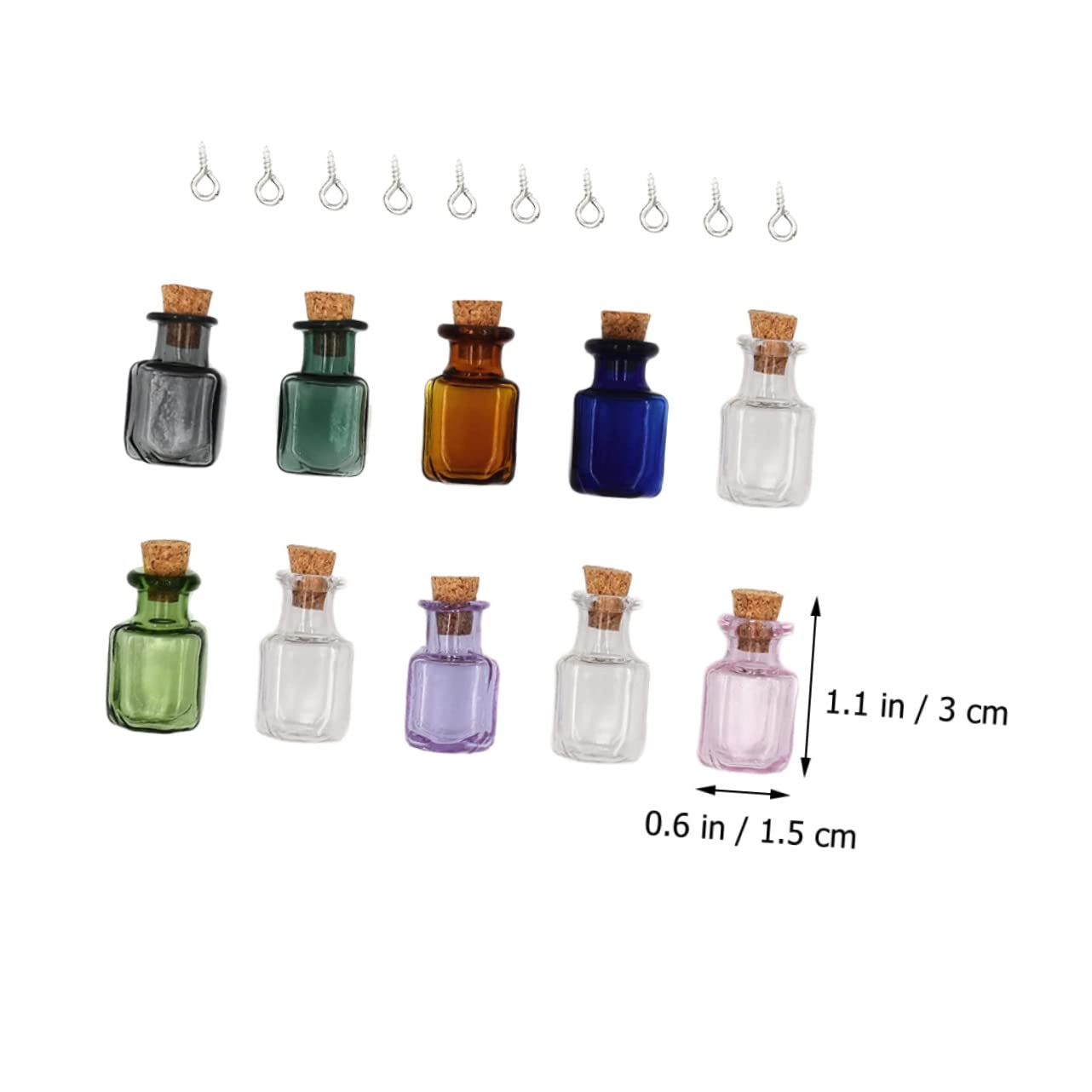 Amazon.co.jp: 10個 Diyクラフト用ガラスボトル 色付きの呪文瓶 空き