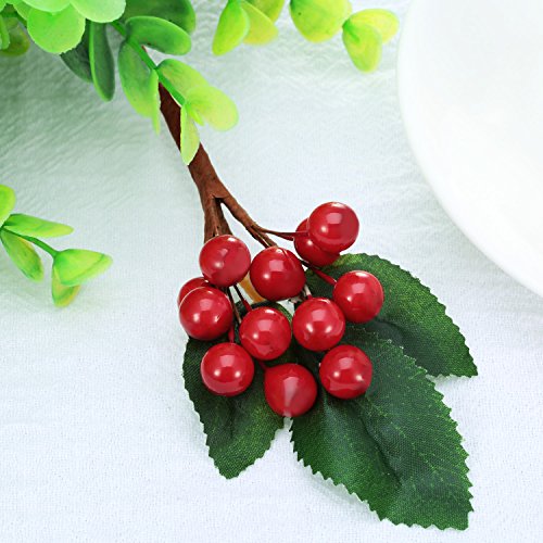 Bbto Artificial 200 Pack Holly Christmas Berries On 100 Wire Stems 8 Mm Fake Berries For Christmas Tree Decorations Wreath Craft Wedding Party Favor (Red) #TOP2