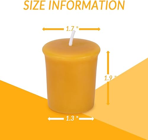 Miniatura 3 de JONERAY Paquete de 10 velas votivas de cera de abeja pura y natural, juego de regalo de velas hechas a mano para vacaciones, bodas, fiestas