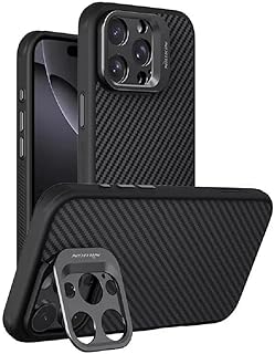 جراب حماية كاربو بروب بفتحات للكاميرا لموبايل آيفون 16 برو ماكس خفيف الوزن من نيلكن، أسود