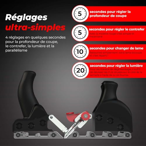 Rabot à main sans affûtage RALI 220 EVOLUTION N+ à 4 réglages rapides - 4