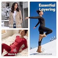 Thermal Underwear for Women Long Johns Set Fleece Lined Winter Cold Weather-Black XL — image 6