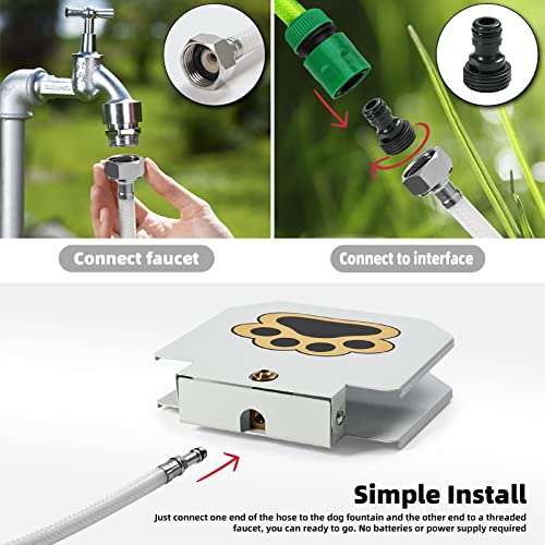 Outdoor Dog Water Fountain Step On, Dog Sprinkler Paw Activated Drinking, Dog Water Fountain With Hose, Easy To Use Pet Drinking Dispenser, Outdoor Fresh Cool Water For Dogs #TOP3