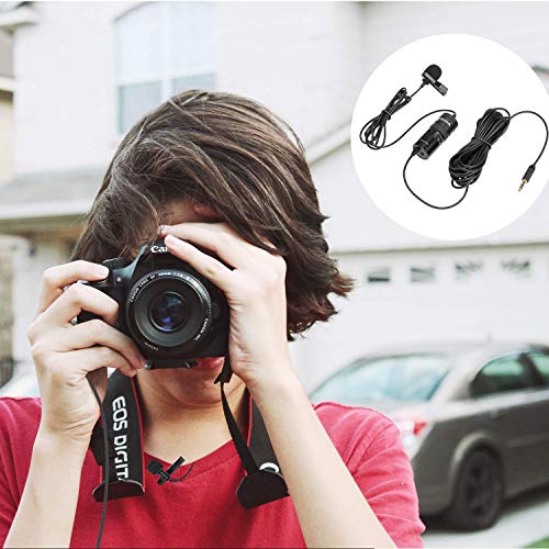 Image of Boya BY-M1 Pro Omnidirectional Lavalier Condenser Microphone with Gain control, Headphone-out, Noise cancellation for iPhone Android Smartphone DSLR Camera Camcorder Audio Recorder YouTube(20ft Cable)