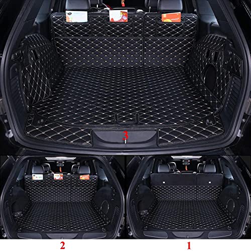 Fhjbp Custom Fit Trunk Cargo Liner Floor Mat For 2011-2021 Jeep Grand Cherokee Wk2 With Subwoofer On The Right Side (2022-2023 Not Fit) - All Weather Cargo Mat Full Coverage Black W/Black Stitching #TOP2