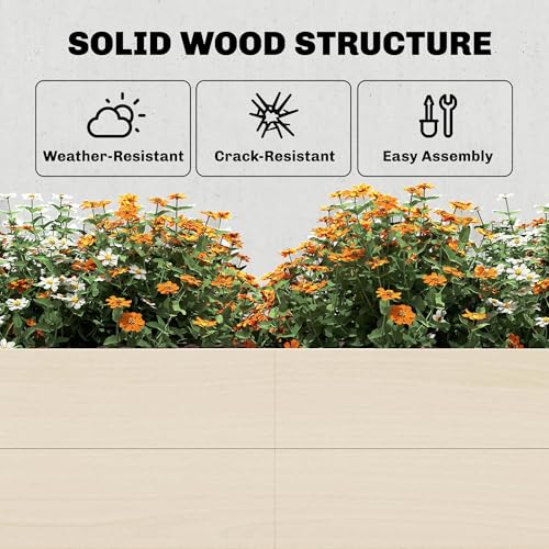 Outsunny Wooden Raised Bed For Garden, 620L Extra Large Raised Garden Bed With Open Bottom, 180 X 120Cm Outdoor Elevated Planter Box For Vegetables, Herbs And Flowers, Easy Assembly, Diy Painting - 5