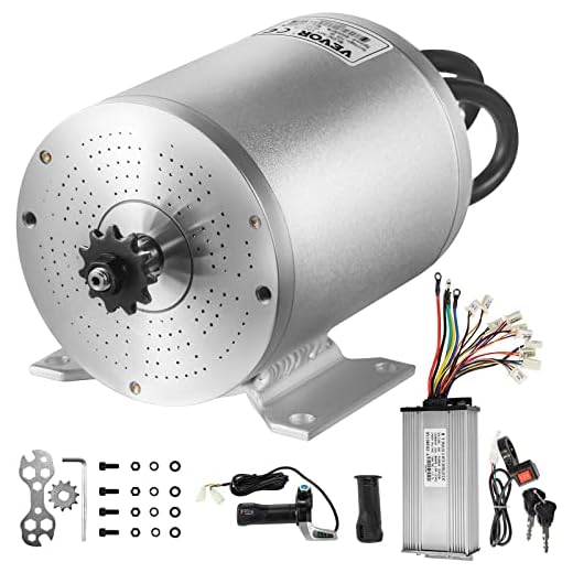 VEVOR Electric Brushless DC Motor,48V 2000W Brushless Electric Motor,4300 RPM High Speed Motor,w/ 34A Controller and Throttle Grip for Go Kart ATV Electric Scooter Motorcycle Mid Drive Motor DIY Part