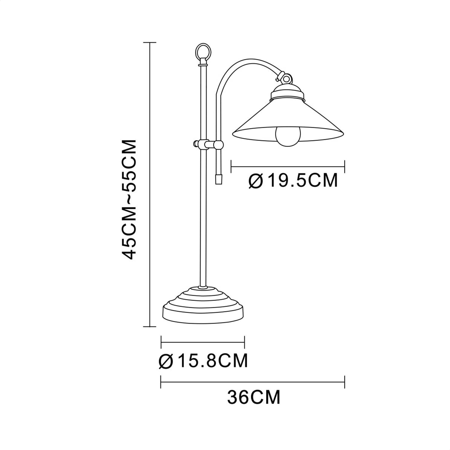 Lampe De Bureau Style Liberty En Verre Blanc, Laiton Vieilli Et Poignée Bois - Fabriquée En Italie