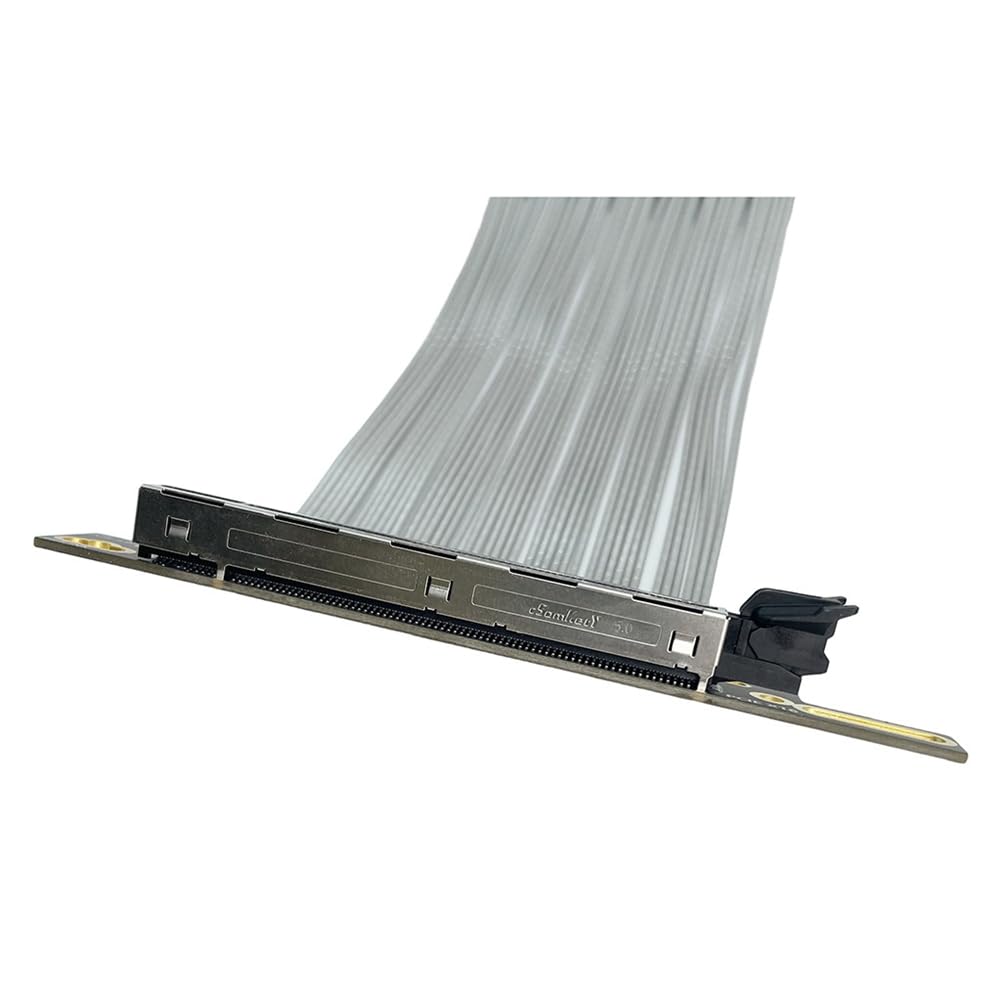 PCIe 5.0 X16 GPU kabel przedłużający karty graficznej PCI-E 5.0 Gen5 64 GB/S posrebrzany kabel 90° kąt prosty kabel riser 15 cm