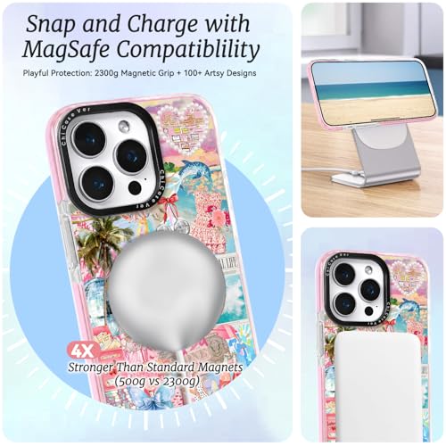 Coque iPhone 12 Pro Max antichoc de qualité militaire au design collage côtier rose épuré - 2
