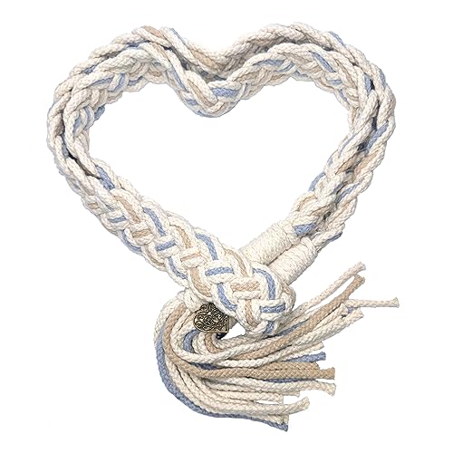 Handfasting Cord for Wedding Ceremony in Natural Cotton Wedding Lasso Rope Traditional Celtic Pattern Handmade (Light Brown)