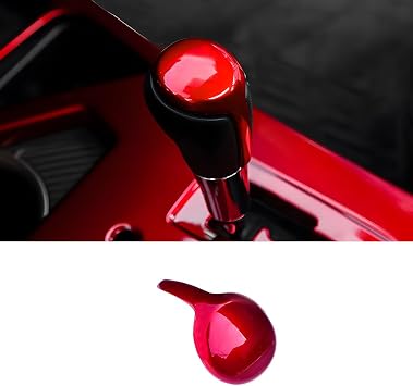 ERIDANUS Auto Accessories Fit for Toyota RAV4 2018 2017 2016 2015 2014 Central Console Gear Shift Knob Trim Red ABS 1 PCS