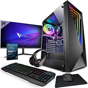 Vibox I-24 Gaming PC – 24″ Monitor Bundle – Quad Core AMD Ryzen 3200G Processor – Radeon Vega 8 Graphics – 16GB RAM – 1TB HDD – 240GB SSD – Windows 11 – WiFi