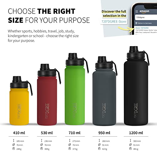 720°DGREE Vaccum Insulated Water Bottle “noLimit“, 1200ml, Leakproof, BPA-Free, Thermo Stainless Steel Flask - Image 3