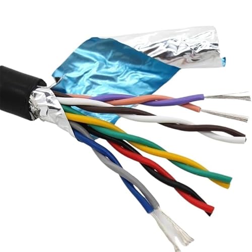 18 20 22 24 26 Awg 5 M Twisted-pair Shielded Cable 2 4 6 8 10 14core PVC Pure Copper Core Communication Signal Soft Control(1 me