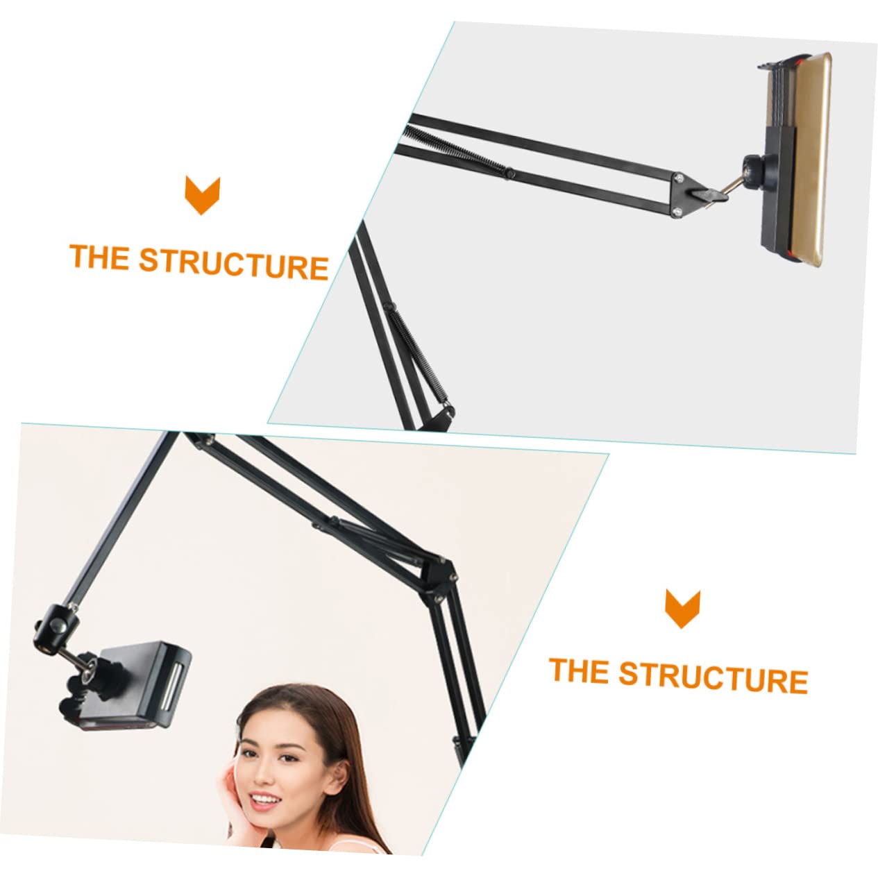 Hemobllo Support Pliable pour Téléphone Portable en Métal Bras Articulé Réglable, Support de Téléphone pour Bureau et Chevet, Protection des Yeux Assurée