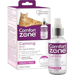1 of Comfort Zone Cat Calming Pheromone Spray: Travel Size (2 oz); Proven to Reduce Destructive Scratching, Urine Marking, and Stress