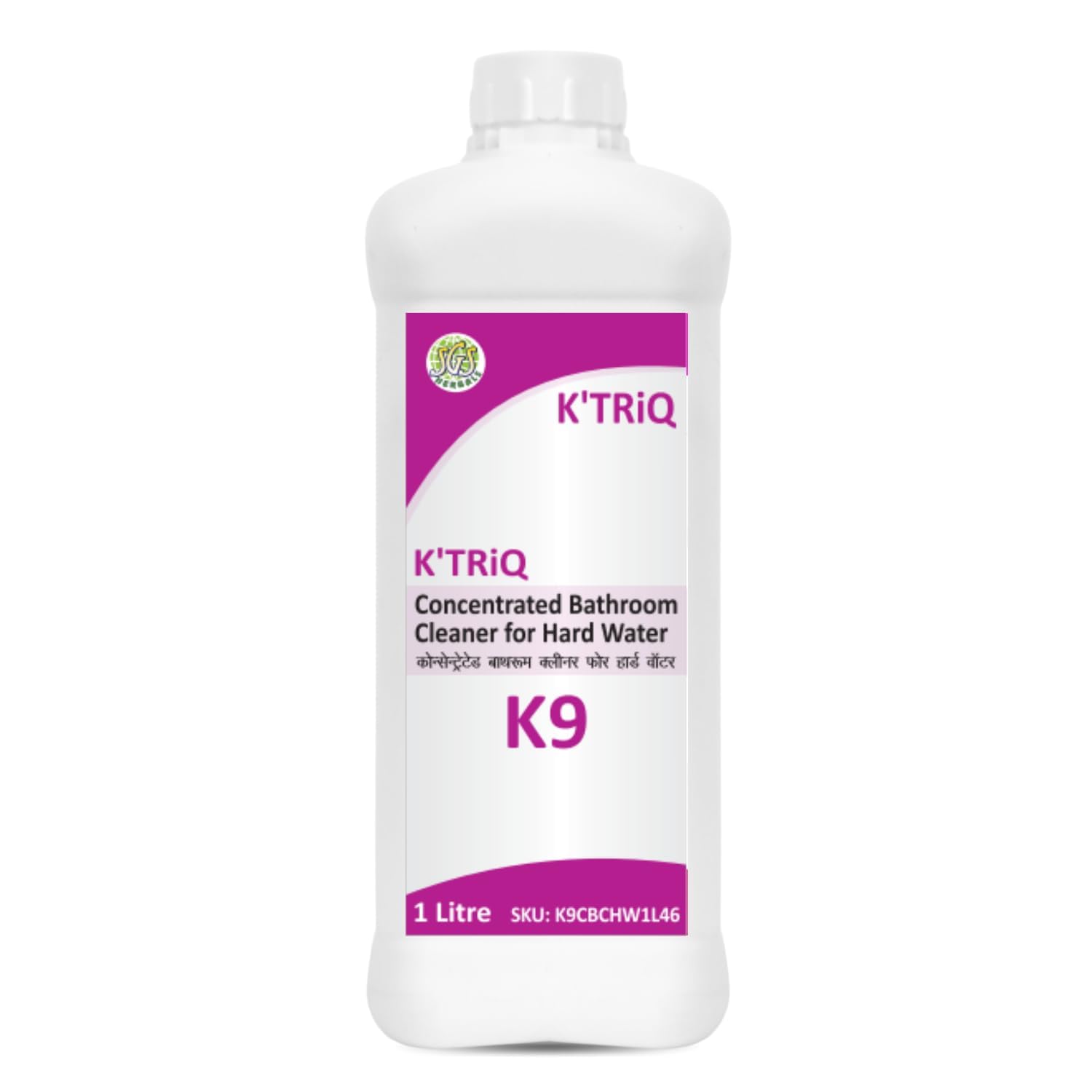 K'TRiQ K-9 Bathroom Cleaner - 1L | Advanced Thicker Formulation | 10X Better Germ Protection | Kills 99.9% Germs | Removes Toughtest Stains | Limescale Remover Suitable for Tap, Shower, Sink