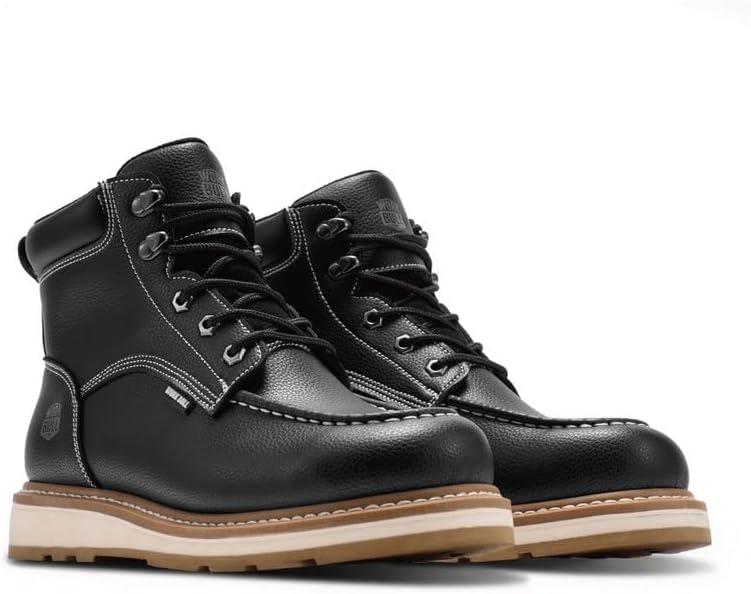 Men's 6" Moc Toe Work Boots, Steel/Soft Toe