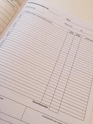 3er SET Berichtsheft Ausbildung/Ausbildungsnachweisheft täglich/wöchentlich - (DIN A4, 28 Seiten, 1 Woche je Seite)