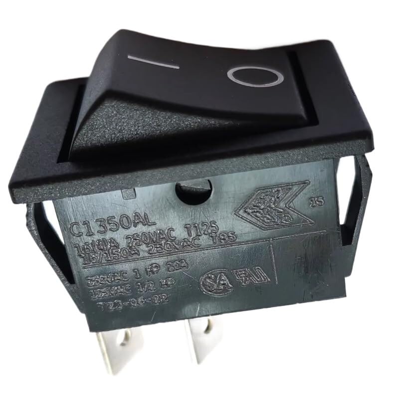 Illuminated Rocker Switch, Models C1553AL, C1353AA, C1350AB, and C1353AB (Red Indicator, O Off Position), 1 Piece
