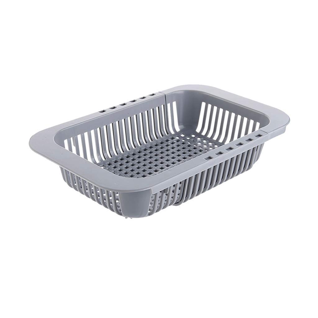 Escurridor rectangular de plástico ABS extensible para frutas y verduras 23 x 18,5 x 6,5 cm