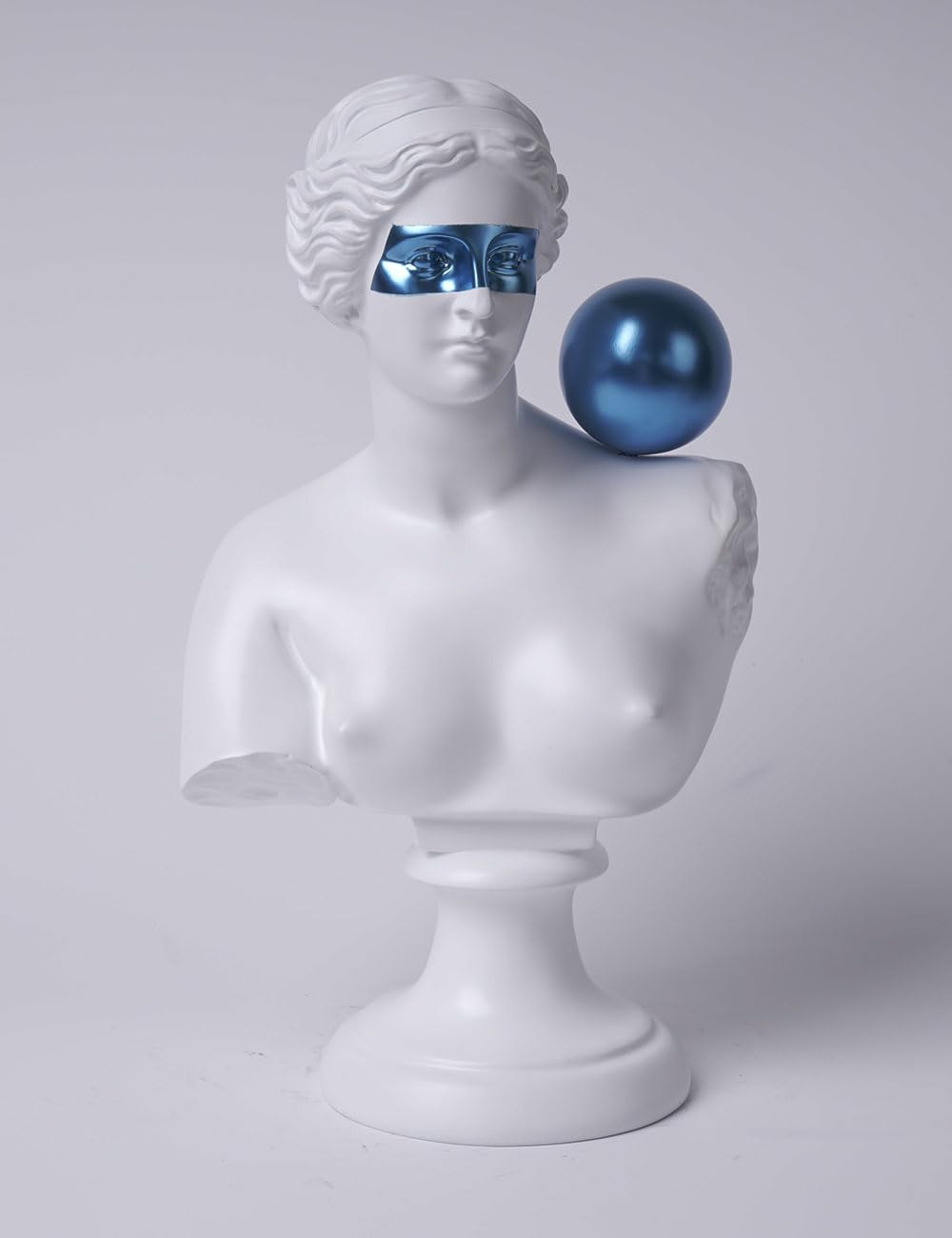 Griechische Büste Skulptur Statue Abstrakte Figur Moderne Deko Kunst Geschenk für Wohnzimmer Schlafzimmer Tisch Resin Weiß 35cm
