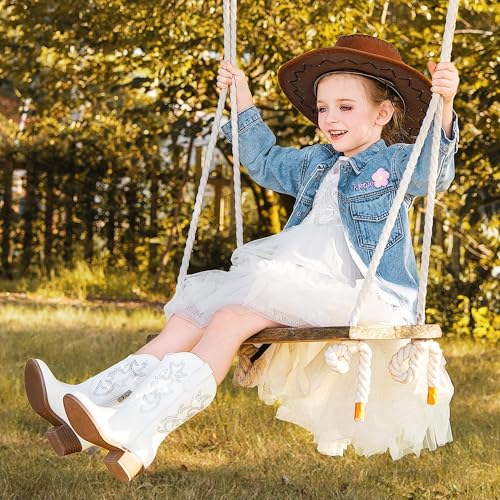 LAURMOSA Girls Cowgirl Boots White Sparkle Boots Girls Size 11 by LAURMOSA - Used condition - Image 3