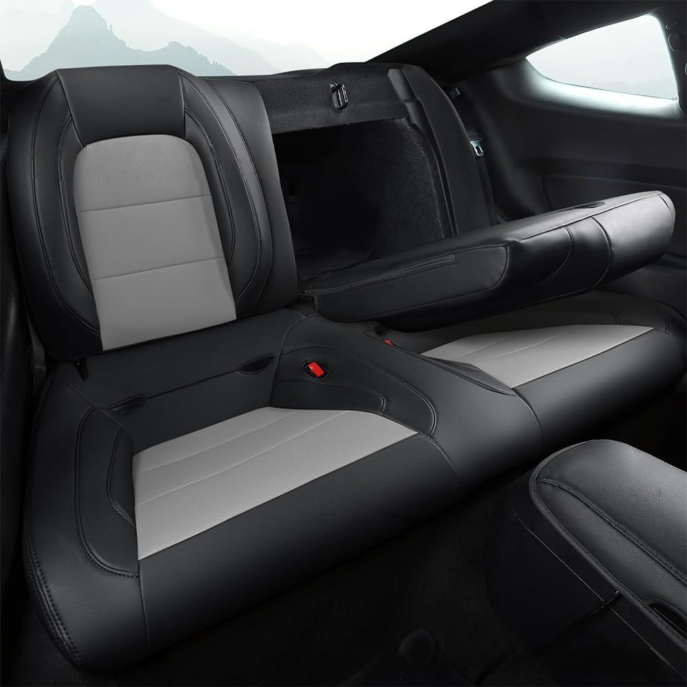 Car Seat Covers Set for Honda HRV EX/EX-L 2016-2018 Leather Front and Rear Split 5-Seat Seat Covers Protectors Easy Install Interior Covers Dark Gray