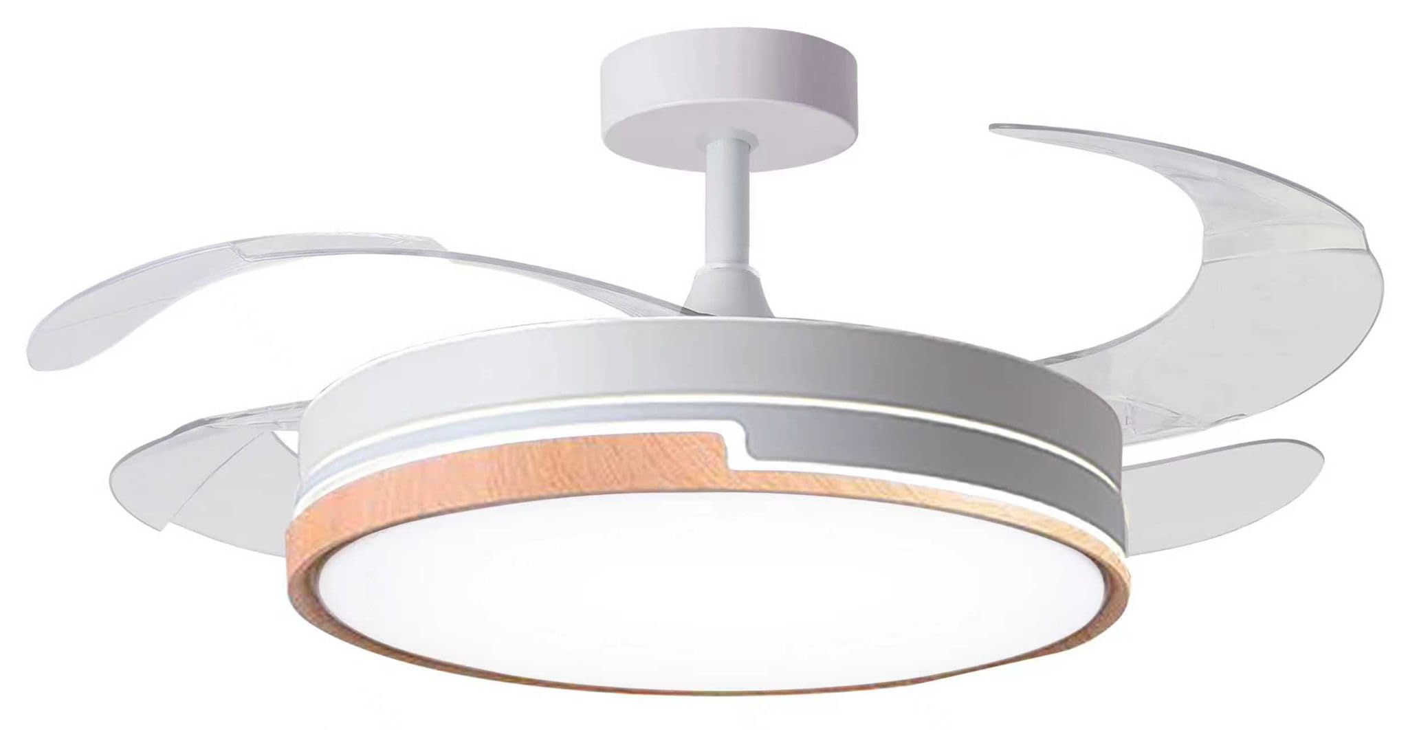 BEL AIR HOME Ventilador de Techo ROBIN, Blanco Madera