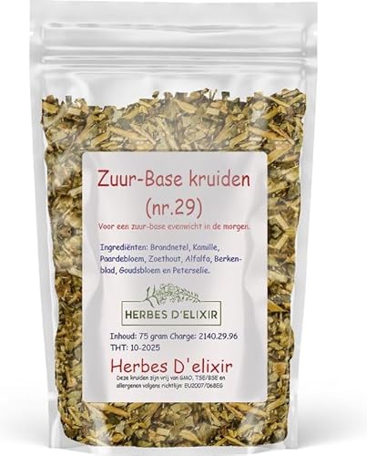 Herbes D'elixir Tisane à base d'acide 75 g | Tisane en vrac avec ortie, camomille et pissenlit | Thé détox naturel pour le nettoyage et l'équilibre | Mélange d'herbes bio